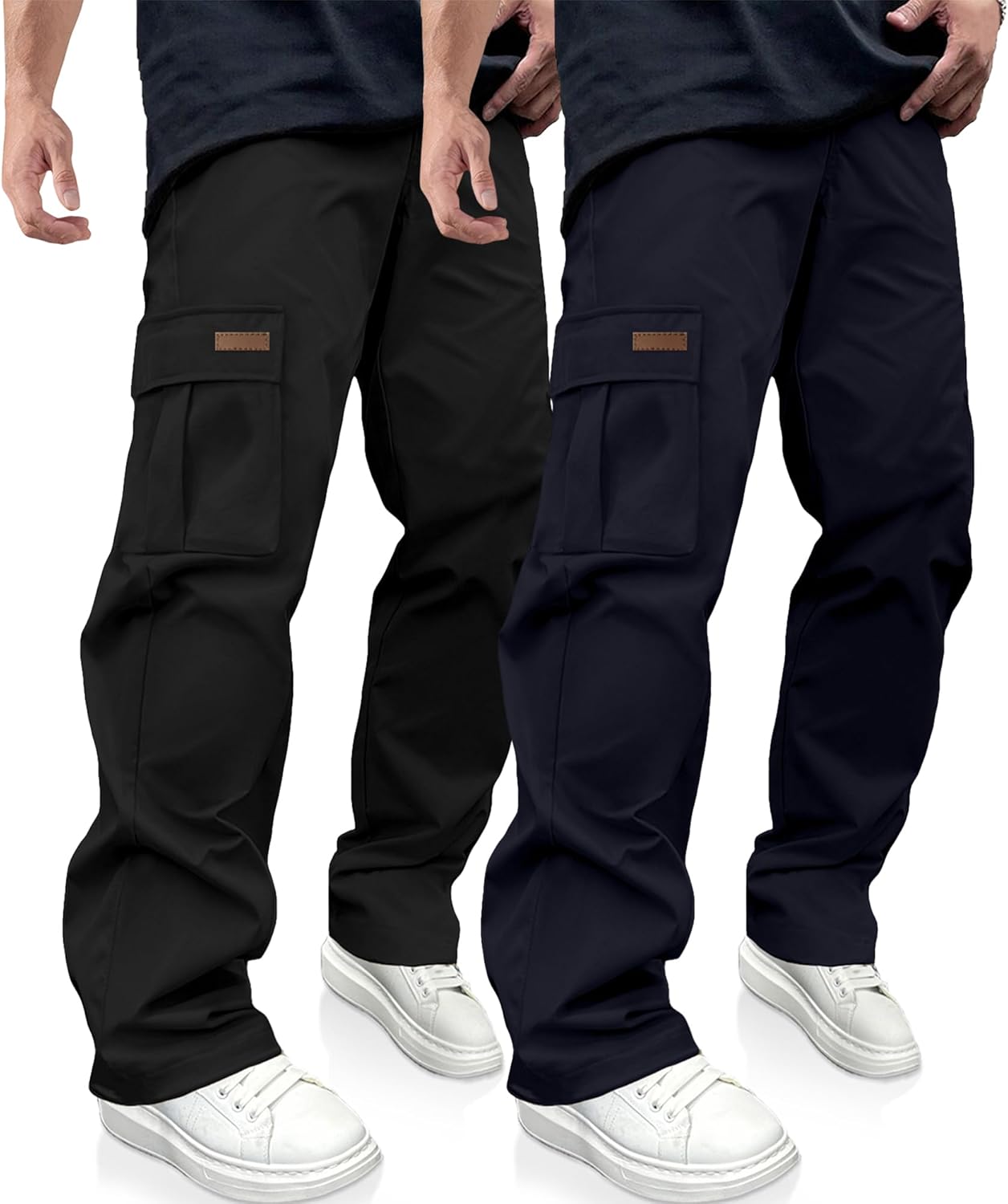 Men's Casual Cargo Pants for Hiking and Workout by PLEPAN
