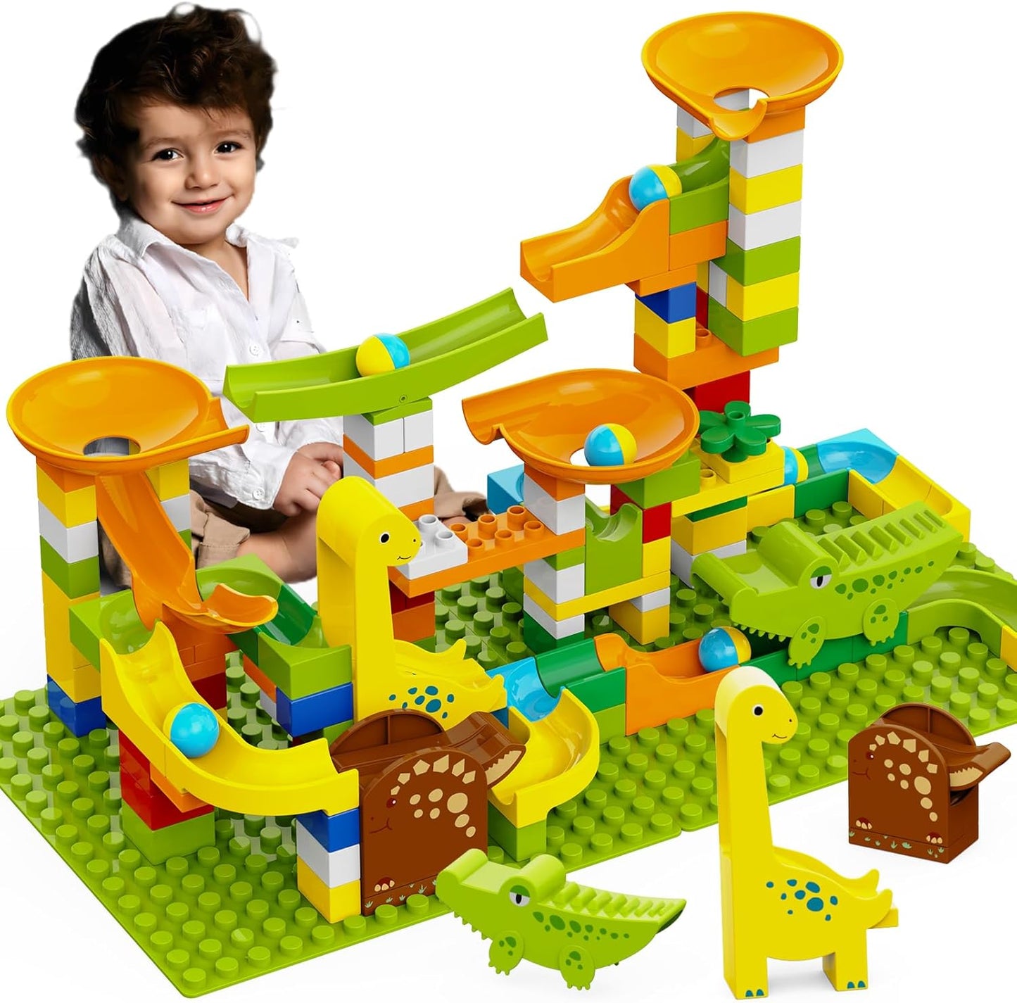 Dinosaur Marble Runs for Kids 4-8 - Building Blocks Fun