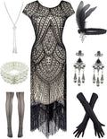 Letter Love Vintage Lace Fringed Gatsby 1920s Cocktail Dress They