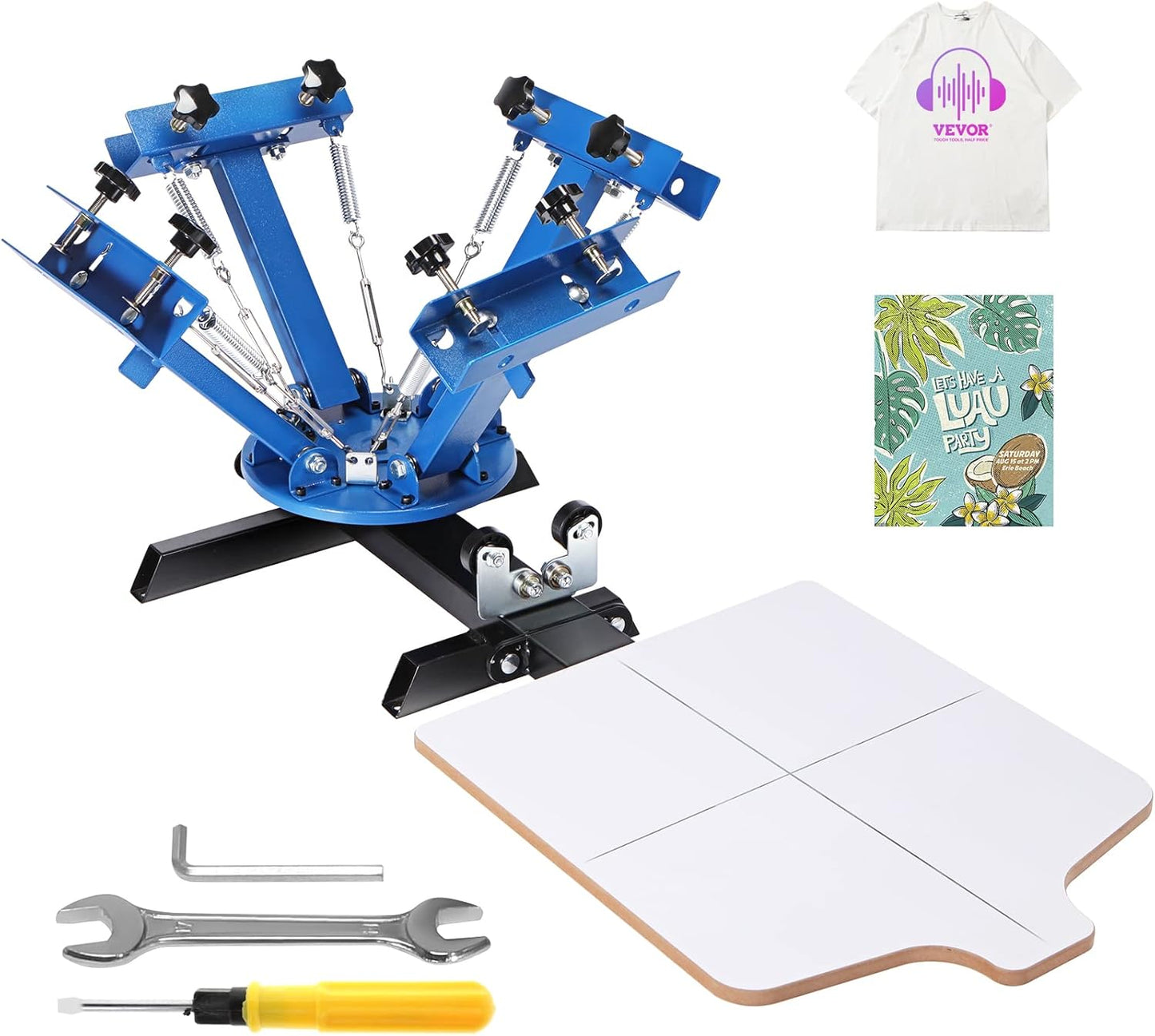 VEVOR 4 Color 1 Station Screen Printing Machine for T-Shirts