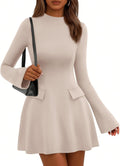 PRETTYGARDEN Women's Long Sleeve Mini Dress - Elegant Fall Bodycon