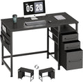 Maihail Small Desk with Drawers 40 in - Compact Office Desk for Small