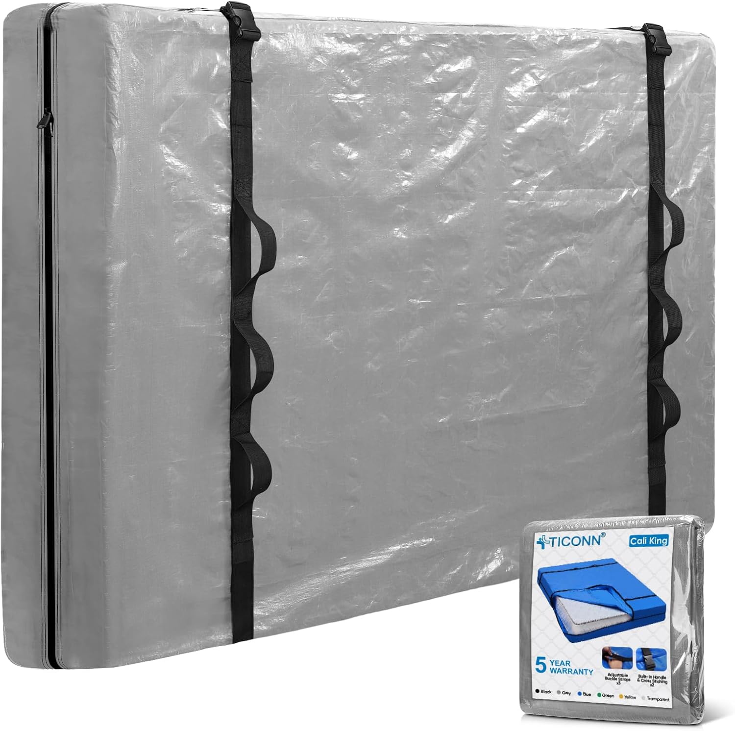 TICONN Mattress Bags for Moving - Heavy Duty Cali King Cover
