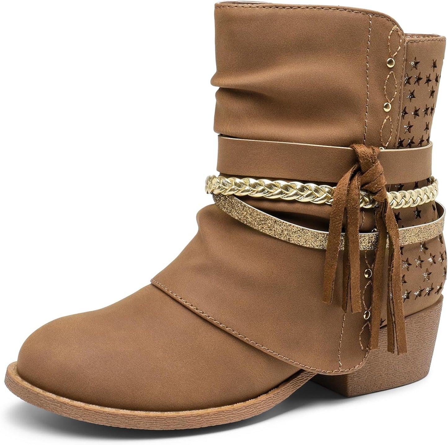 DREAM PAIRS Girls Ankle Boots with Side Zipper for Comfort