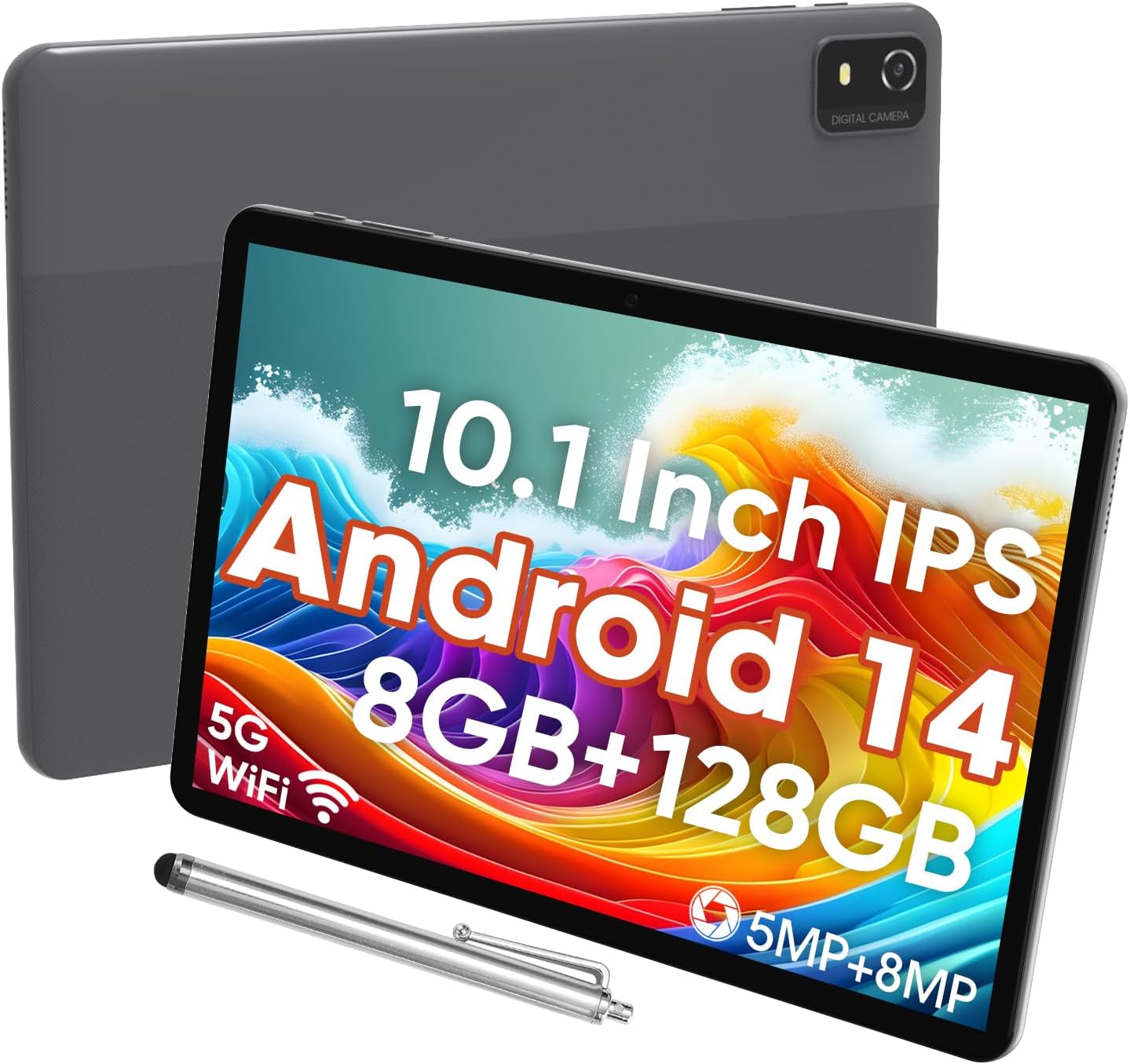 10-Inch Android Tablet with 128GB Storage and 6000mAh Battery