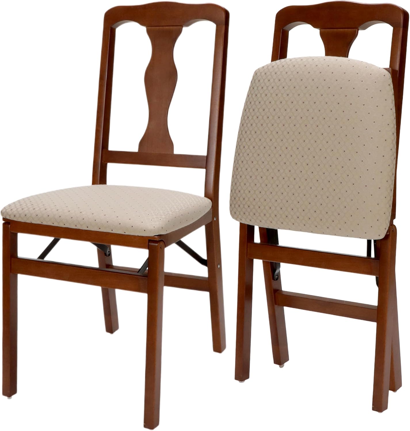MECO Stakmore Queen Anne Folding Chairs - No Assembly, Space-Saving Design