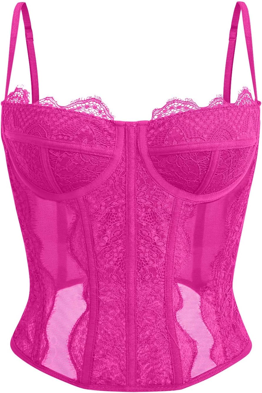 Stylish Corset Tops For Women Going Out - Cute Lace Mesh Design