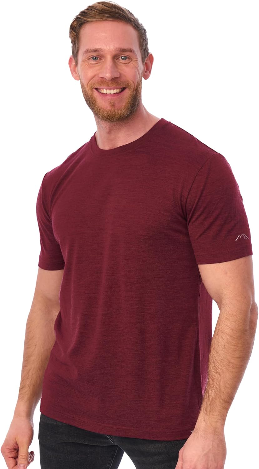 Merino Wool T-Shirt for Men - Lightweight Base Layer Comfort