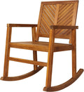 JONATHAN Y Modern Acacia Wood Rocking Chair - 300-Lbs Support