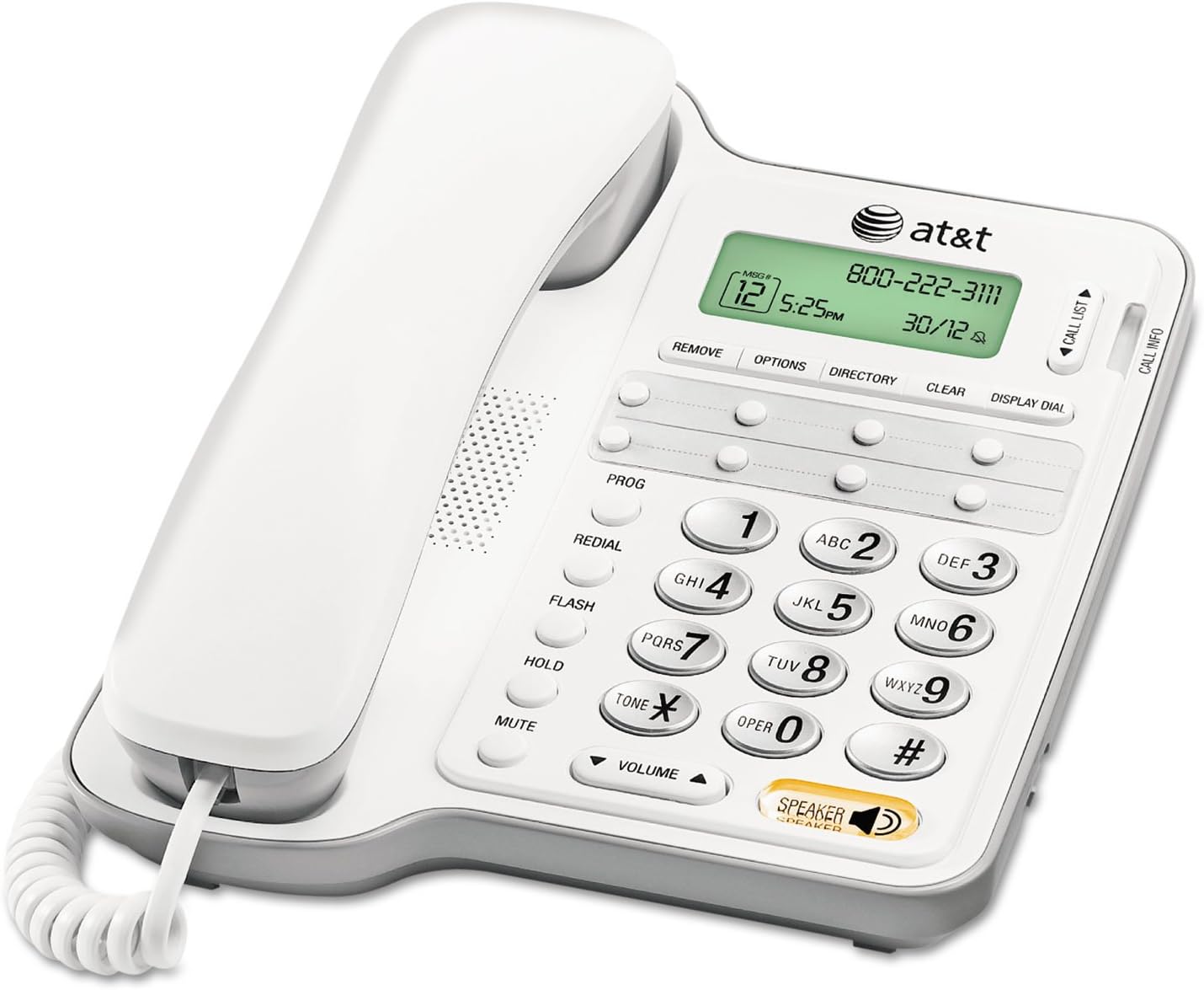 AT&T CL2909 Corded Phone with Speakerphone and Caller ID Features