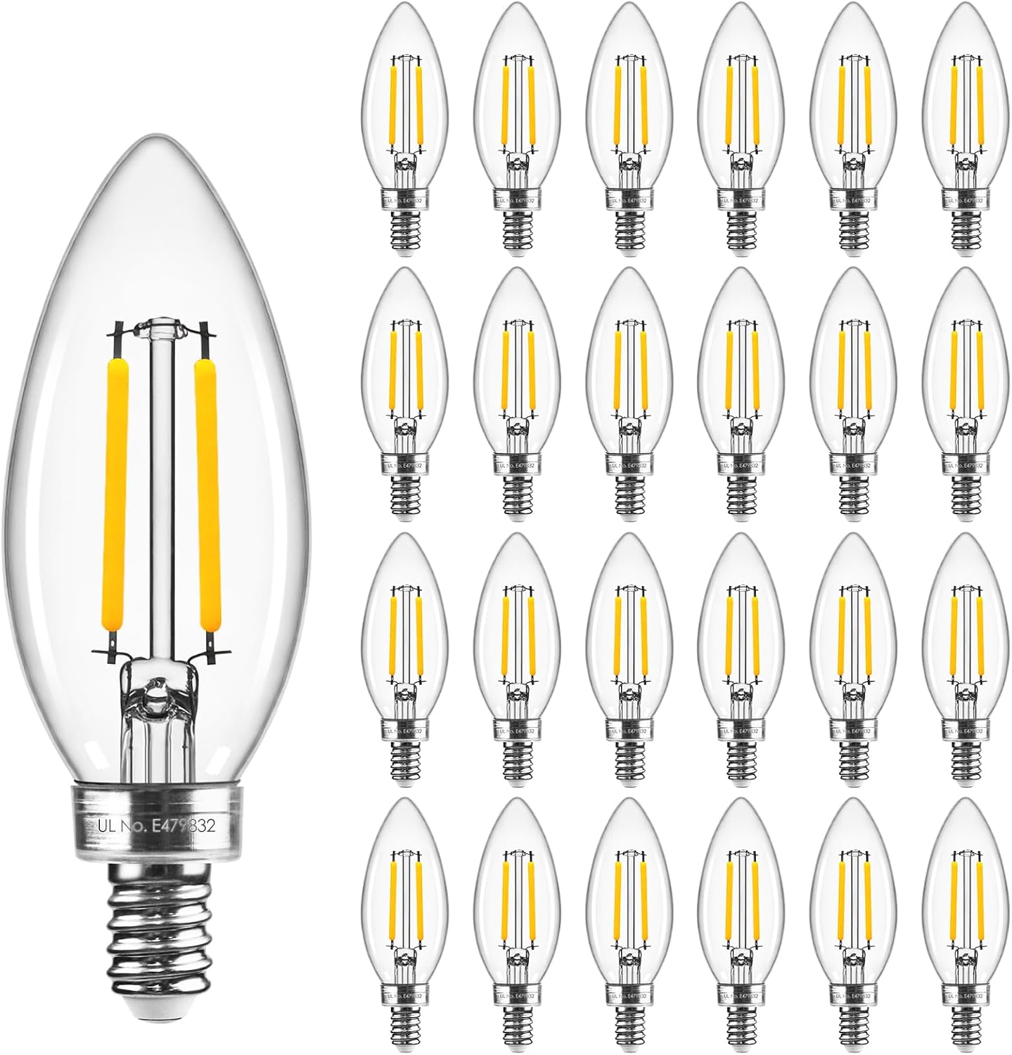 Hizashi E12 LED Bulb 60 Watt Equivalent Dimmable Chandelier