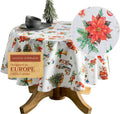 Round Cotton Tablecloth 63 in - Elegant European Watercolor
