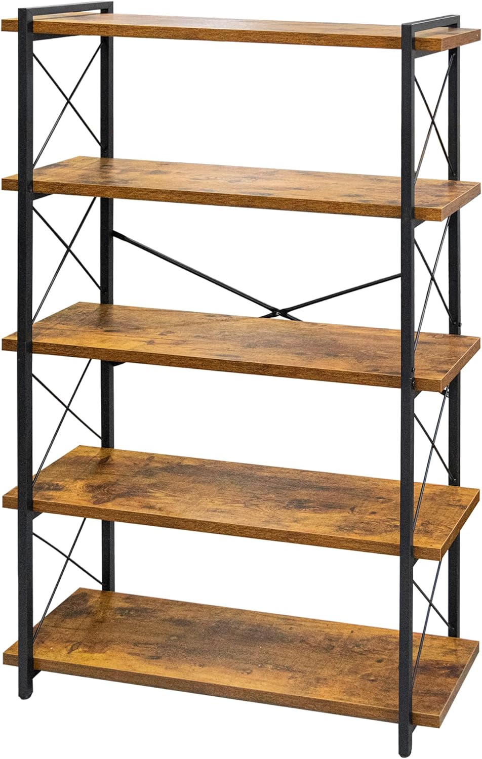 HCHQHS 5-Tier Industrial Bookcase for Rustic Home Decor