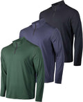 Men's Quarter Zip Active Shirt 3-Pack - Lightweight Performance offer