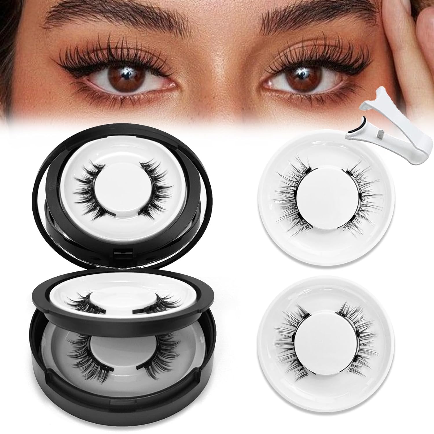Magnetic Eyelashes with Applicator for Natural Look & Charm