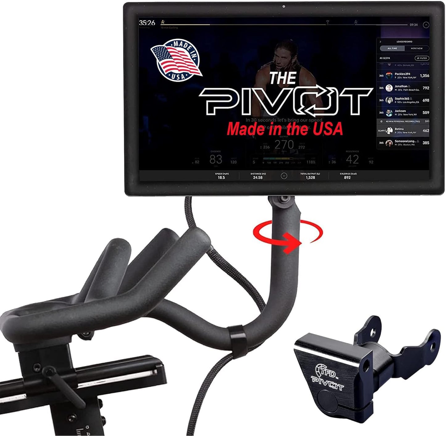 Pivot for Peloton Bike Screens by TFD - 360 Degree Adjuster