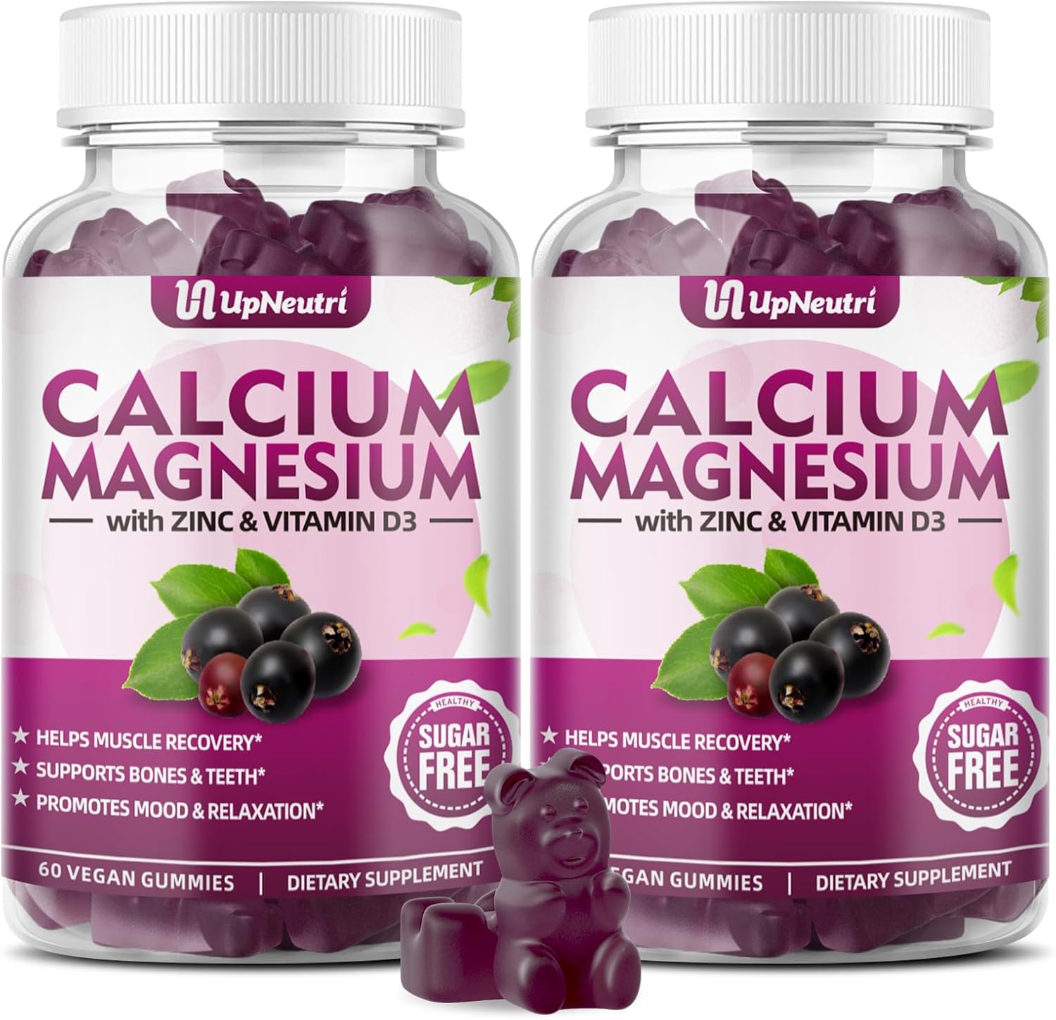 Calcium Magnesium Zinc Gummies with Vitamin D3 for Wellness
