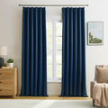 Navy Blue Blackout Pleated Curtains 84in - Room Darkening Drapes