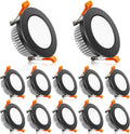 2 Inch LED Downlight Black 12 Pack - 2700K Ultra Warm Dimmable