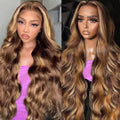 Honey Blonde Ombre Highlight 13x6 Lace Front Wig 26in - Natural Body
