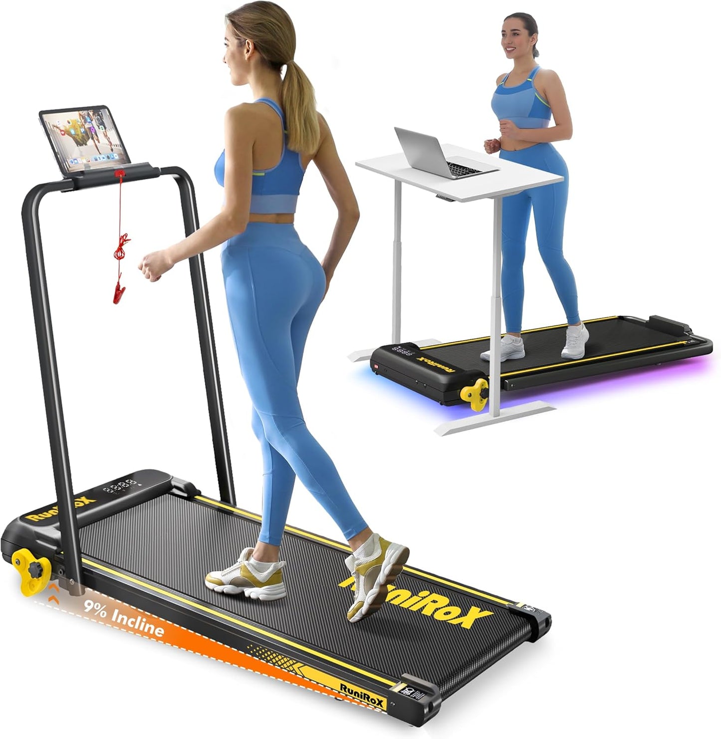 Walking Pad with Incline Portable Treadmill for Small Spaces