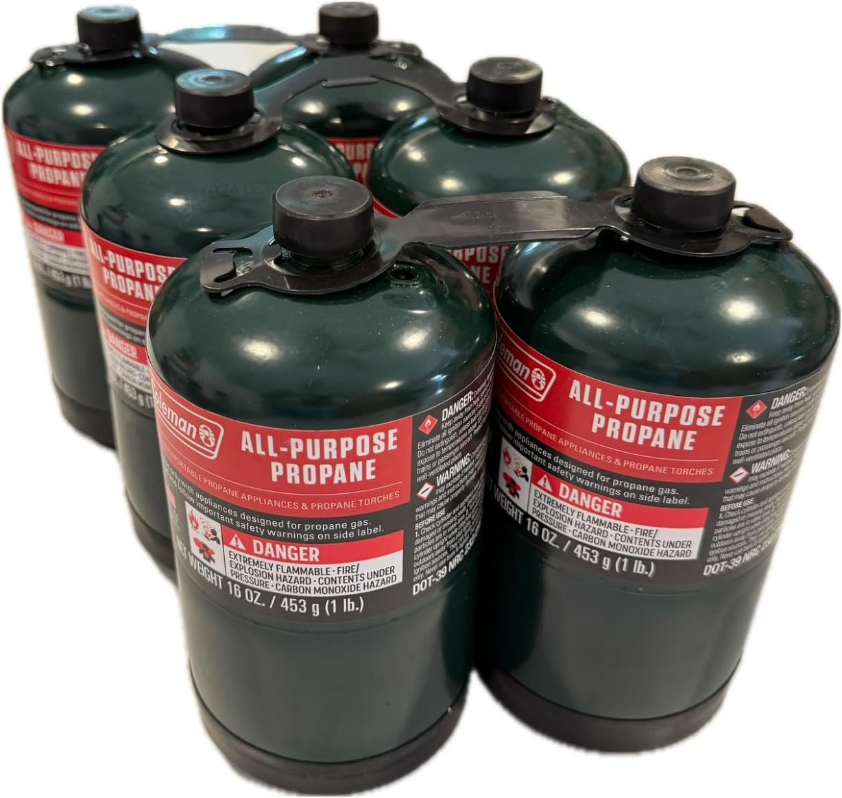 Propane Replacement Fuel Cylinders for Camping - 16 Oz (6 Pack)