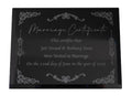 Marriage Certificate Plaque 9x12 in Black Glass - Handcrafted Display
