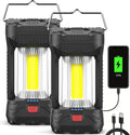800LM Rechargeable Lanterns x2 - Light Your Way!