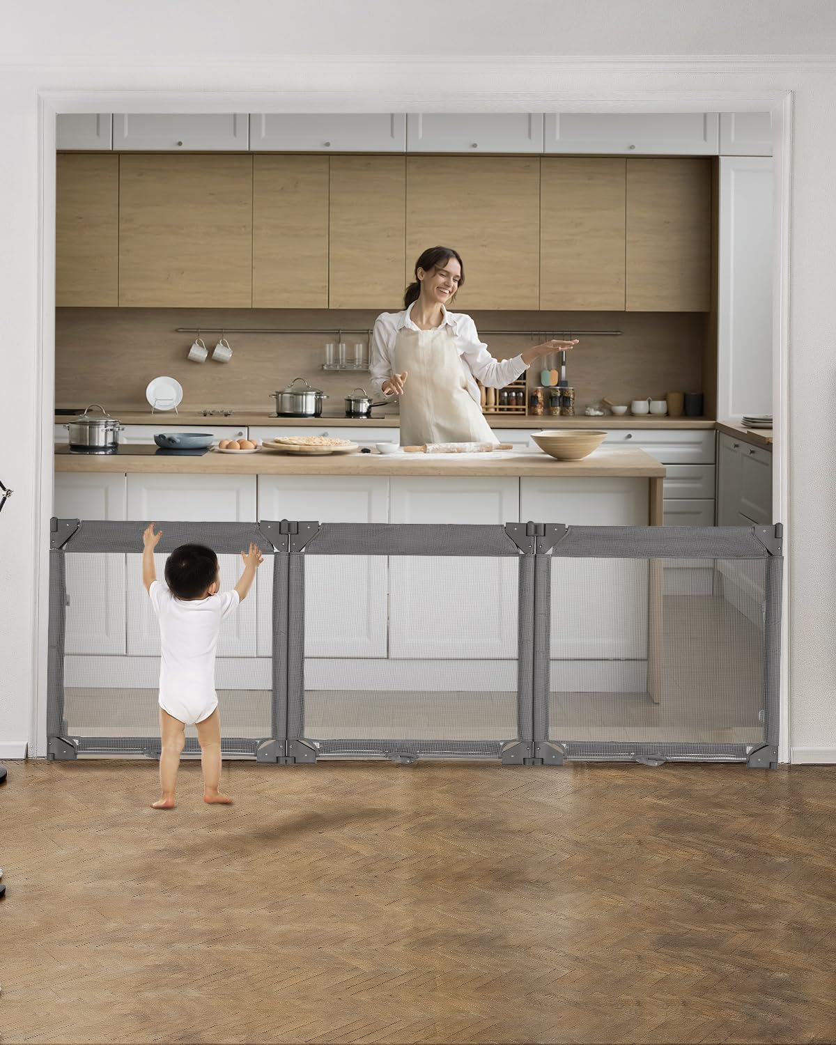 Extra Wide Baby Gate Playpen for Indoor and Outdoor Safety