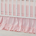 Crib Bed Skirt for Baby Girls Boys Blush Pink Boho Ruffle - Soft