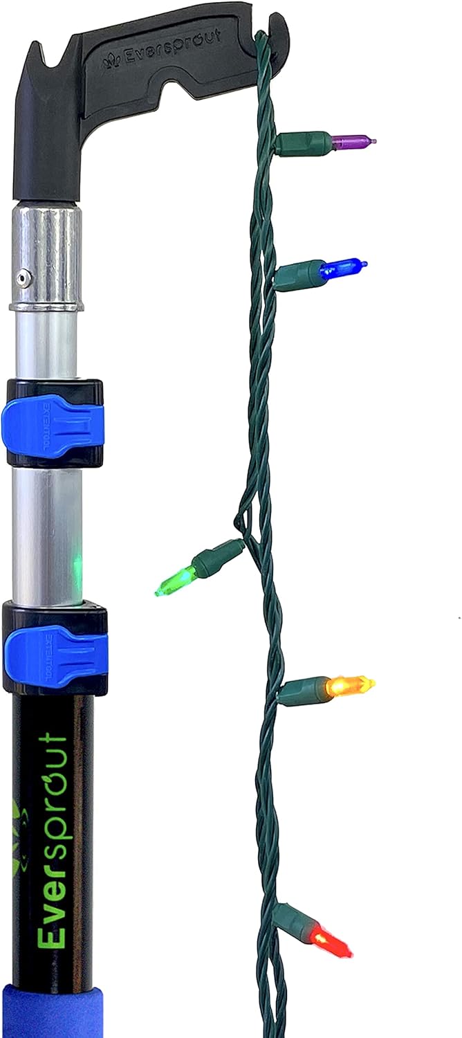 Utility Hook with Extension Pole for Hanging Lights and More