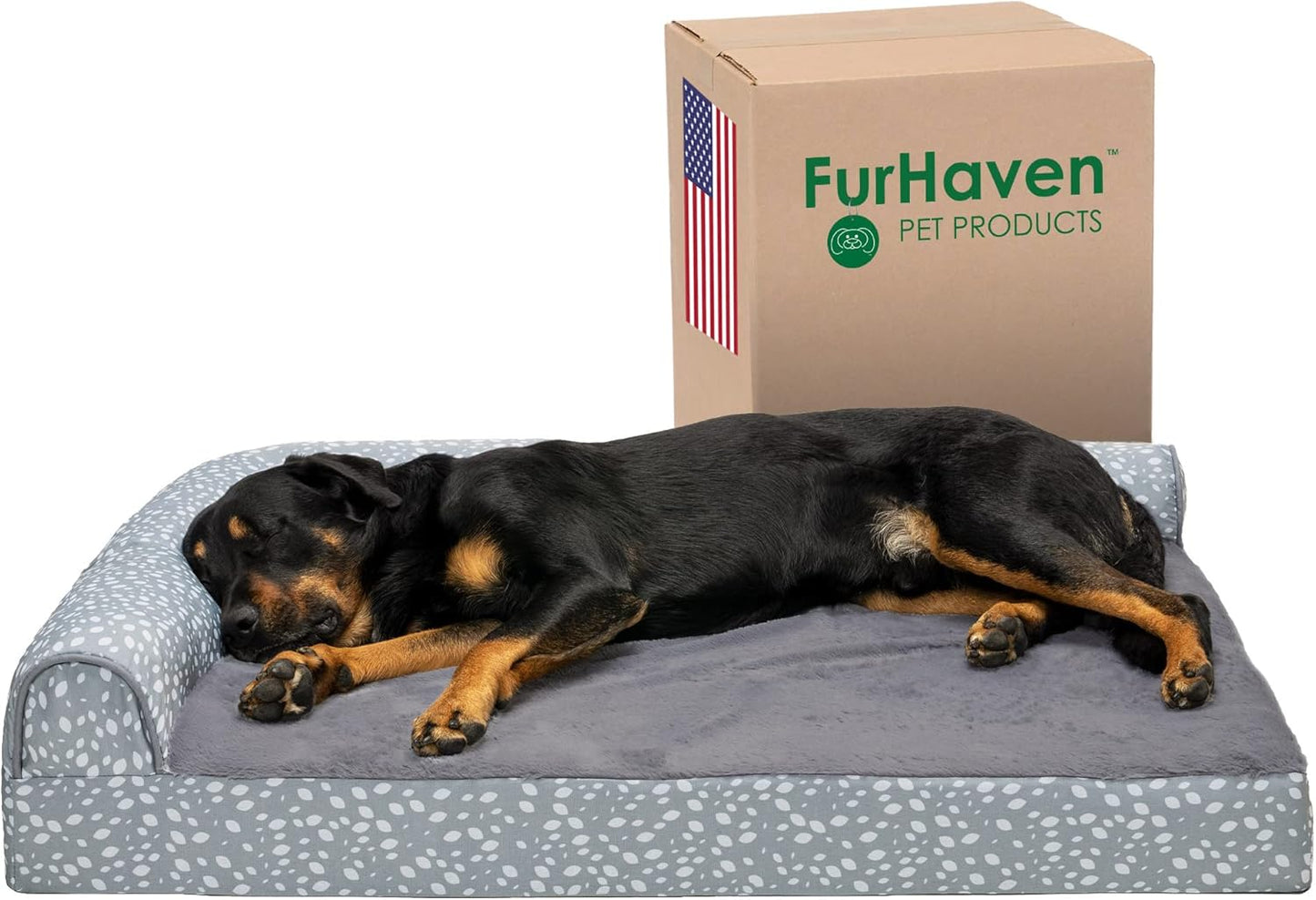 Furhaven Orthopedic Dog Bed for Large Dogs - Gray Almonds