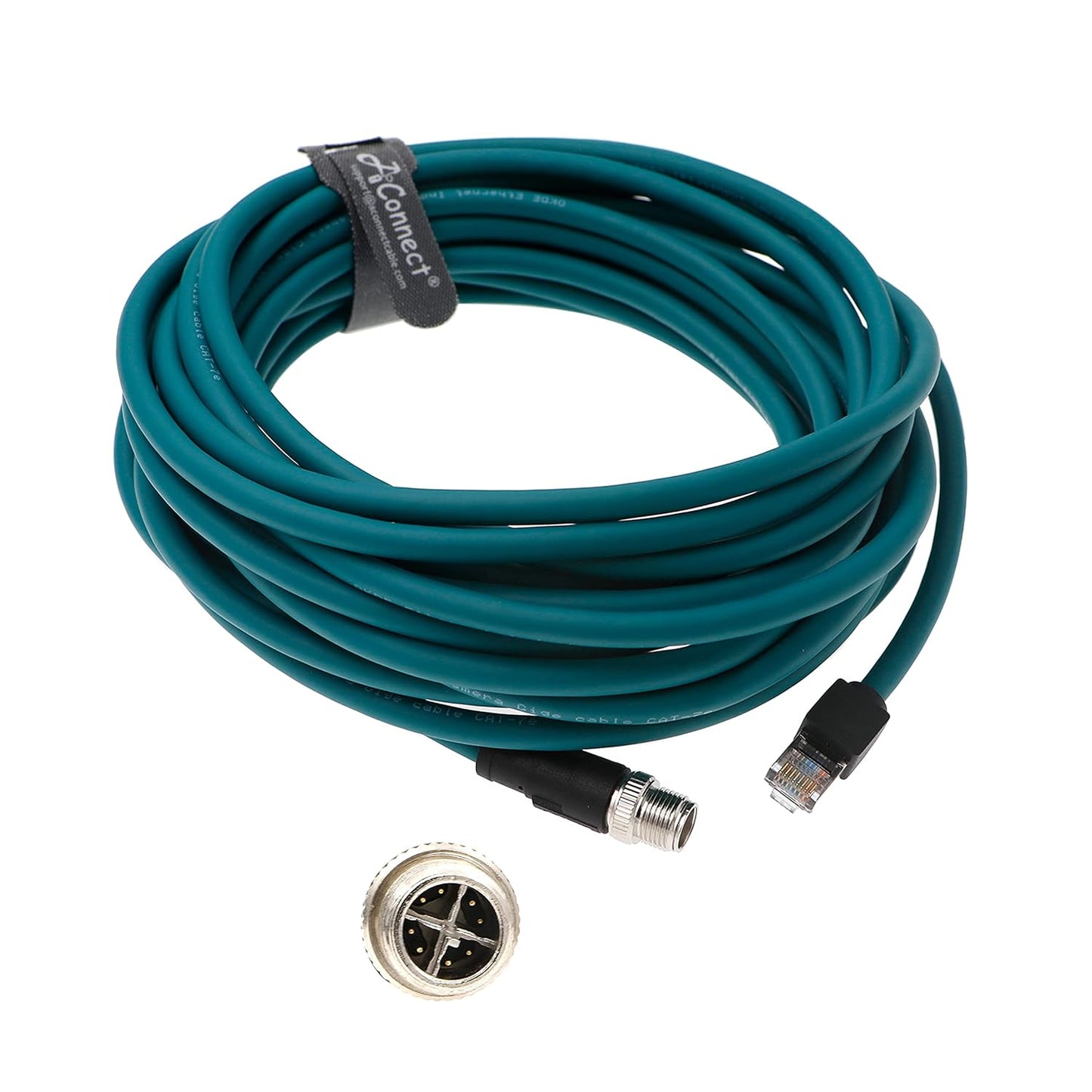AConnect M12 8 Pole X-Code Male to RJ45 Cat6a Ethernet Cable