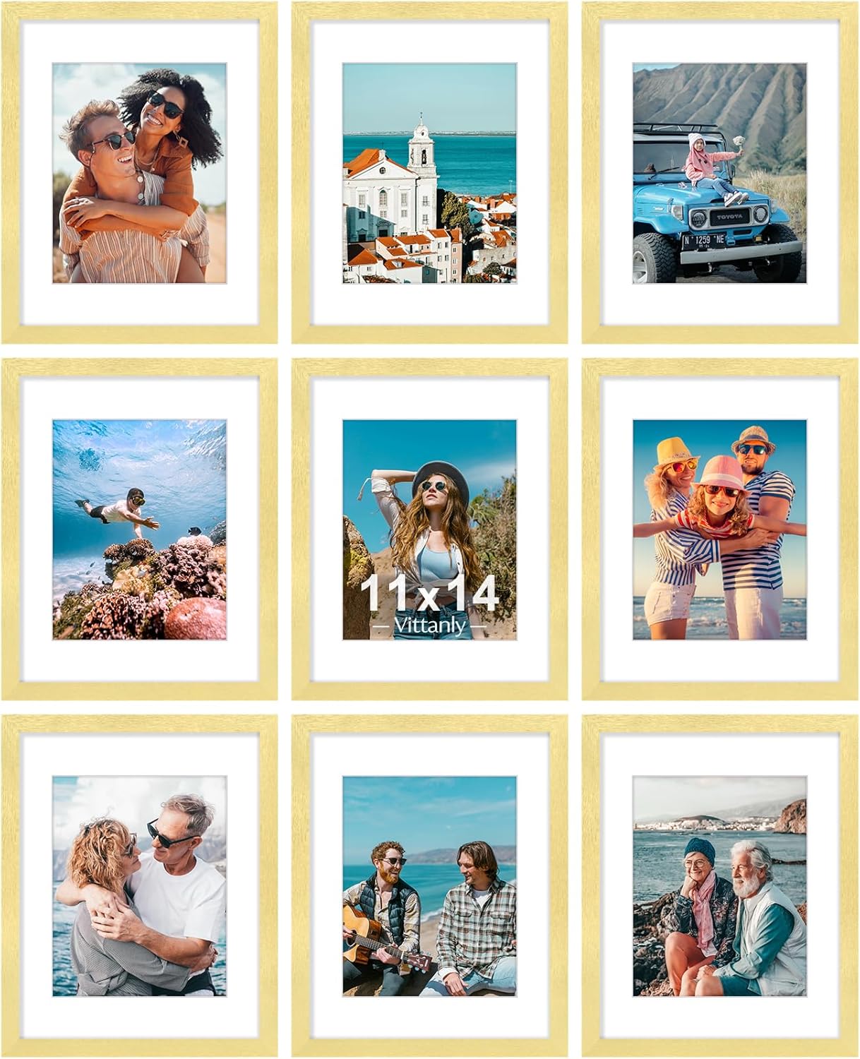 Vittanly 11x14 Picture Frames Set of 9 for Home Decor