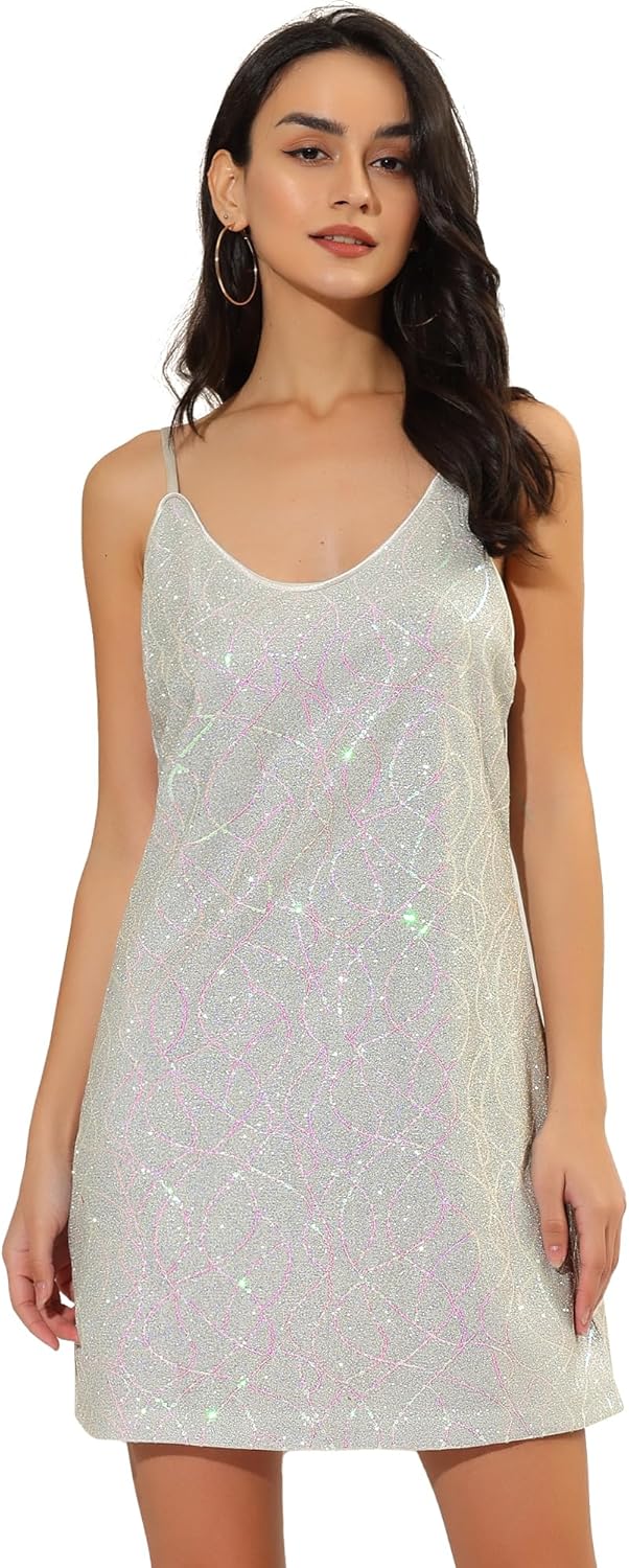 Allegra K Women's Glitter Sequin Dress for Party and Clubwear