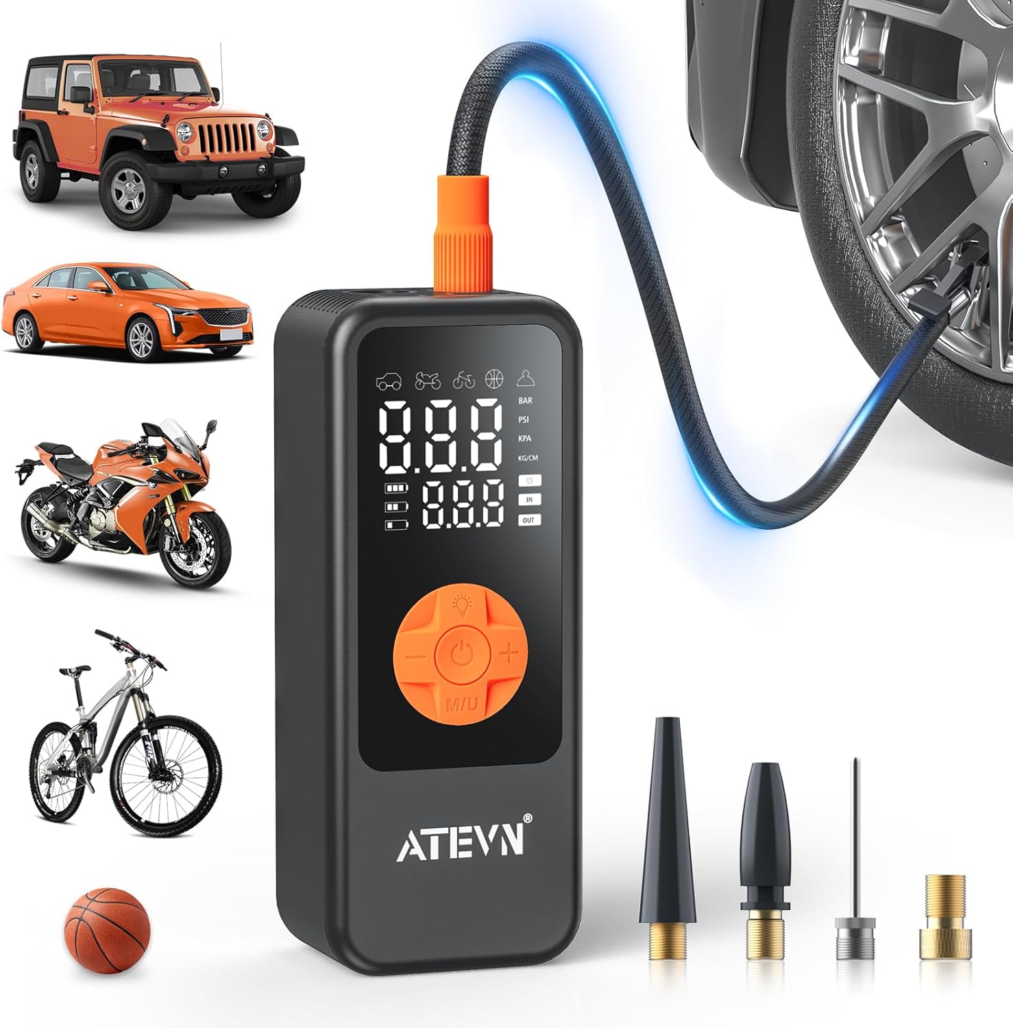 Cordless Smart Tire Inflator - Portable & Powerful 80W Pump