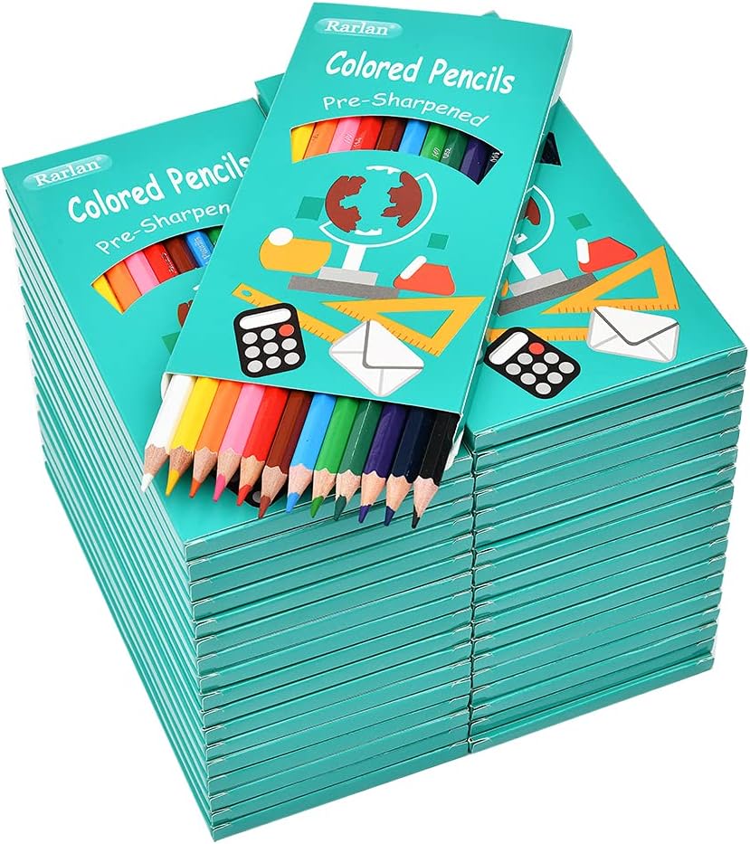 Rarlan Colored Pencils Bulk Pack of 36 for Kids' Art Projects