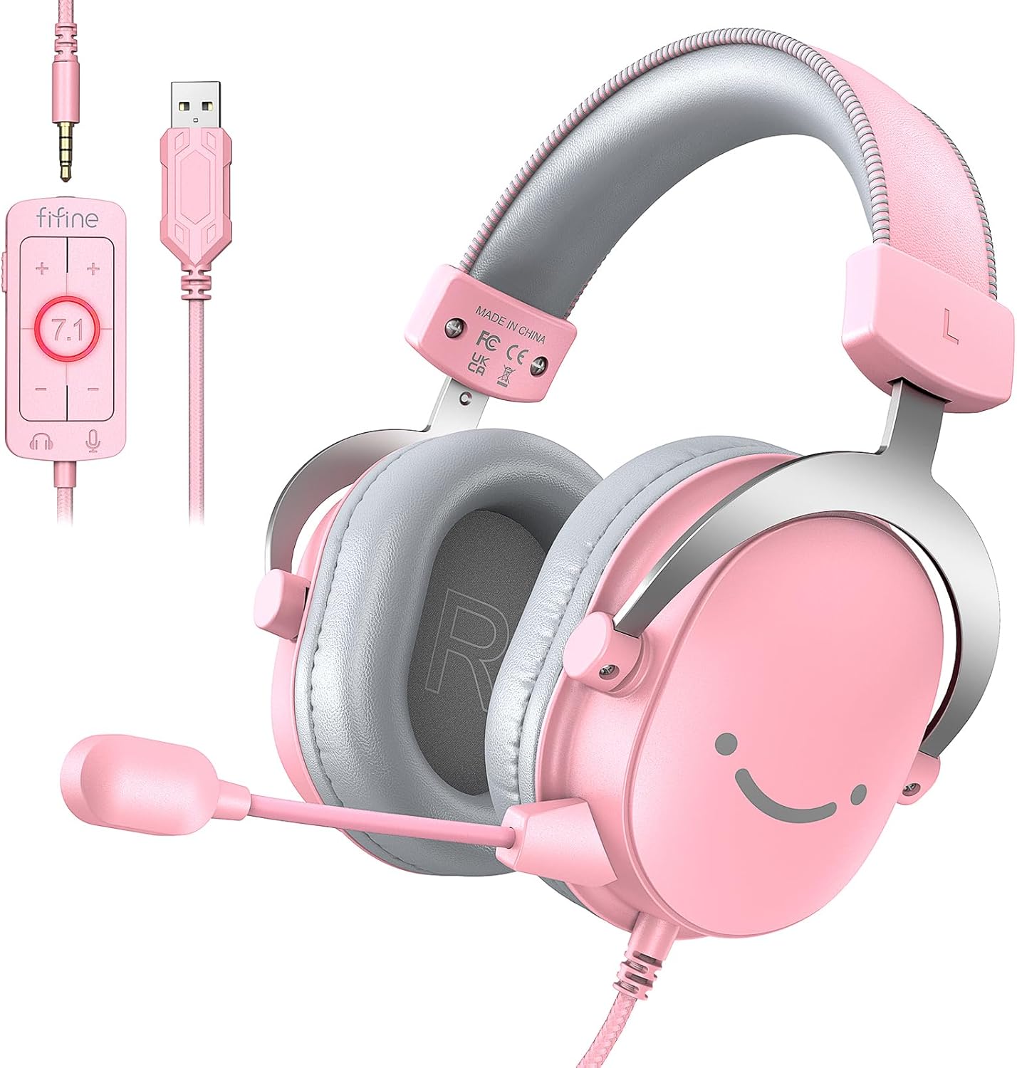 FIFINE USB Gaming Headset with 7.1 Surround Sound for Gamers