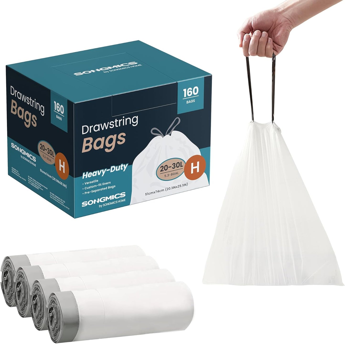 Heavy-Duty 8-Gallon Trash Bags with Quick-Dispense Box