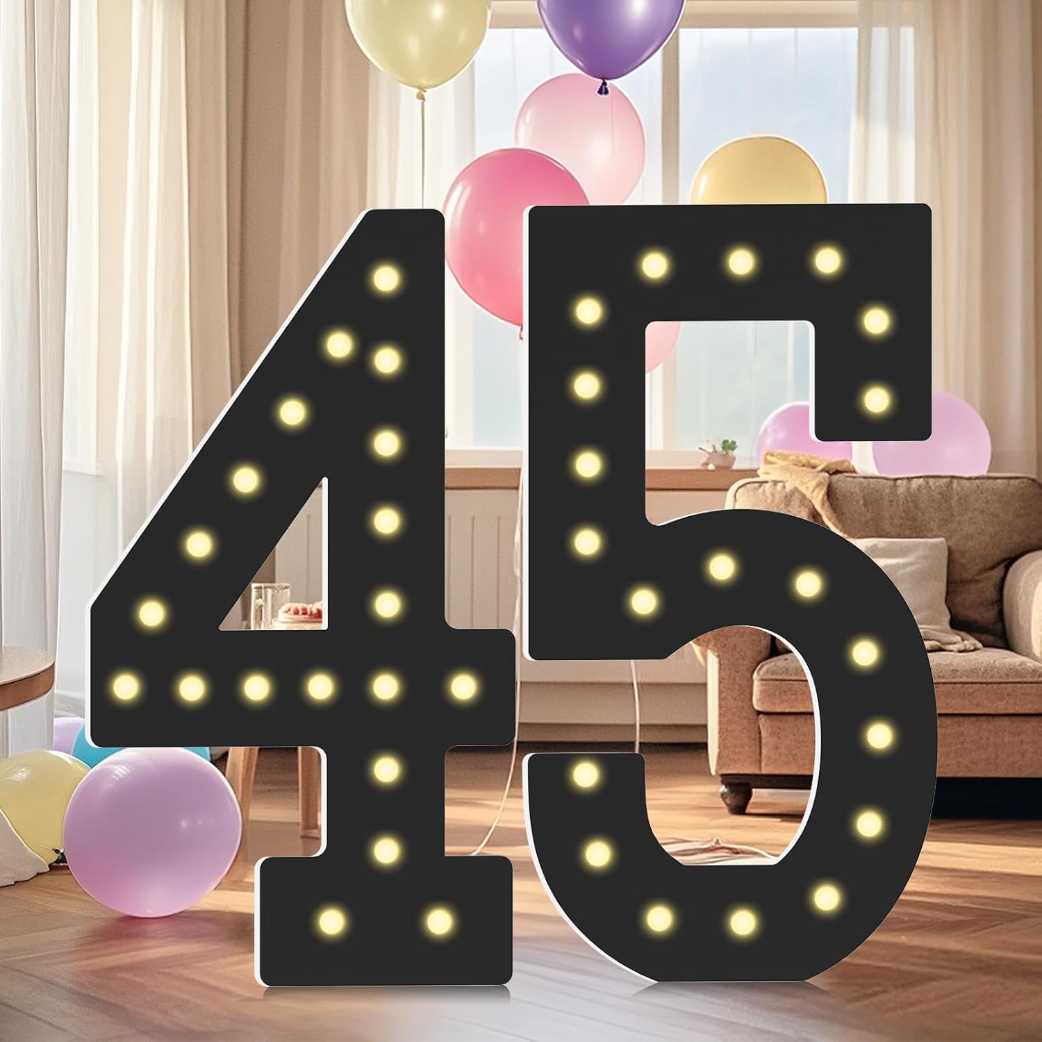 4FT Marquee Light Up Numbers for Birthday and Anniversary Decor