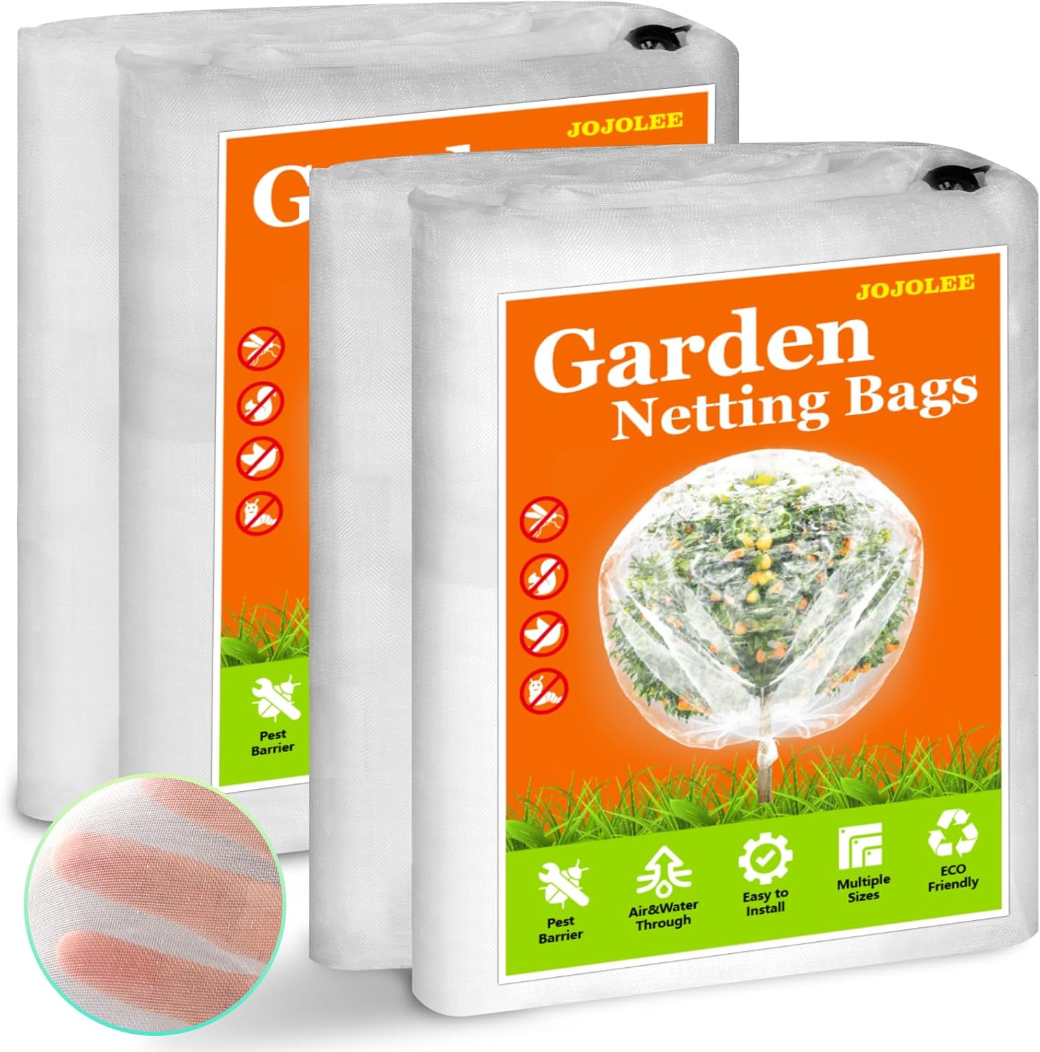 JOJOLEE Fruit Tree Netting for Garden Protection, 2Pcs 9.8ft