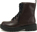 Soda FIRM Women's Black Lug Sole Combat Ankle Bootie - Sleek Look
