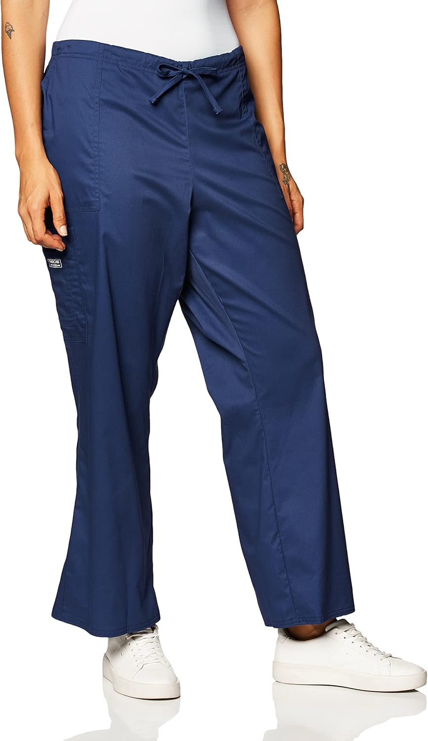 Cherokee Scrub Pants for Women with Mid Rise Flare Leg Design