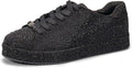 LUCKY STEP Platform Rhinestone Glitter Sneakers - Sparkly Bridal