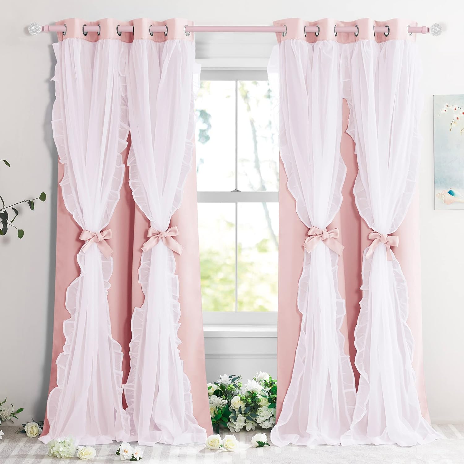 Princess Dream: Pink Girls Curtains Duo - 52x84,
