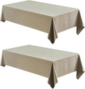 2 Pack Rectangle Tablecloth 60x104 in - Water Resistant Linen Look
