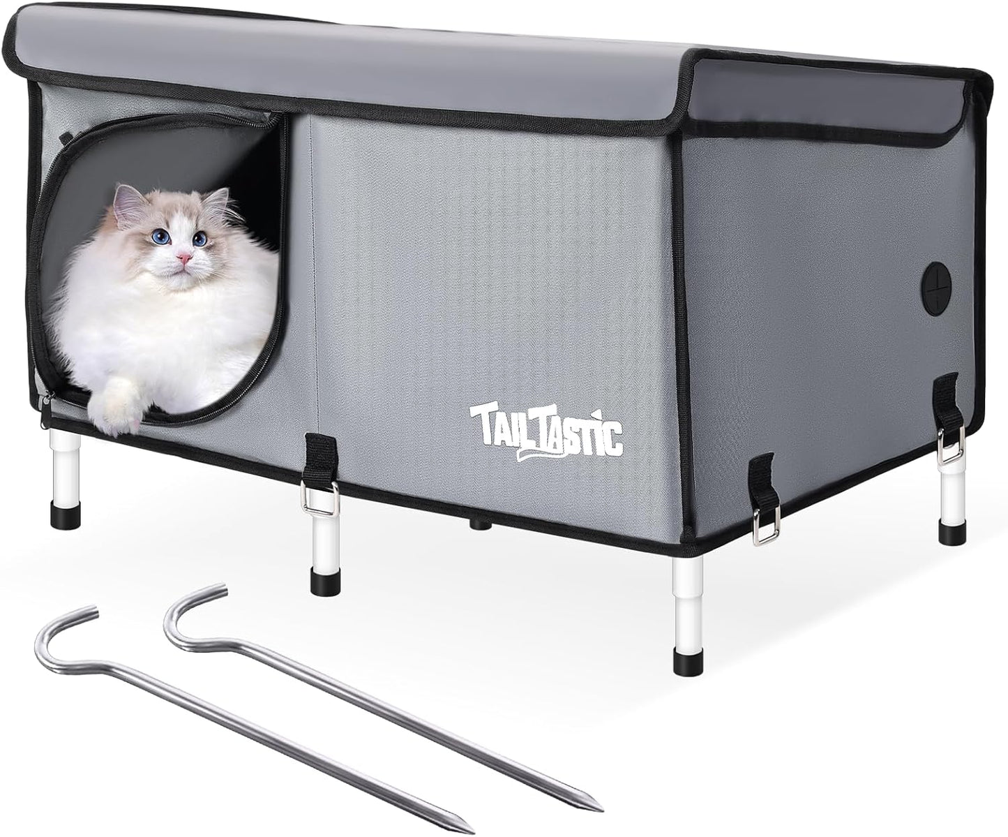 Outdoor Cat House Elevated Insulated Waterproof Cat Bed for Winter