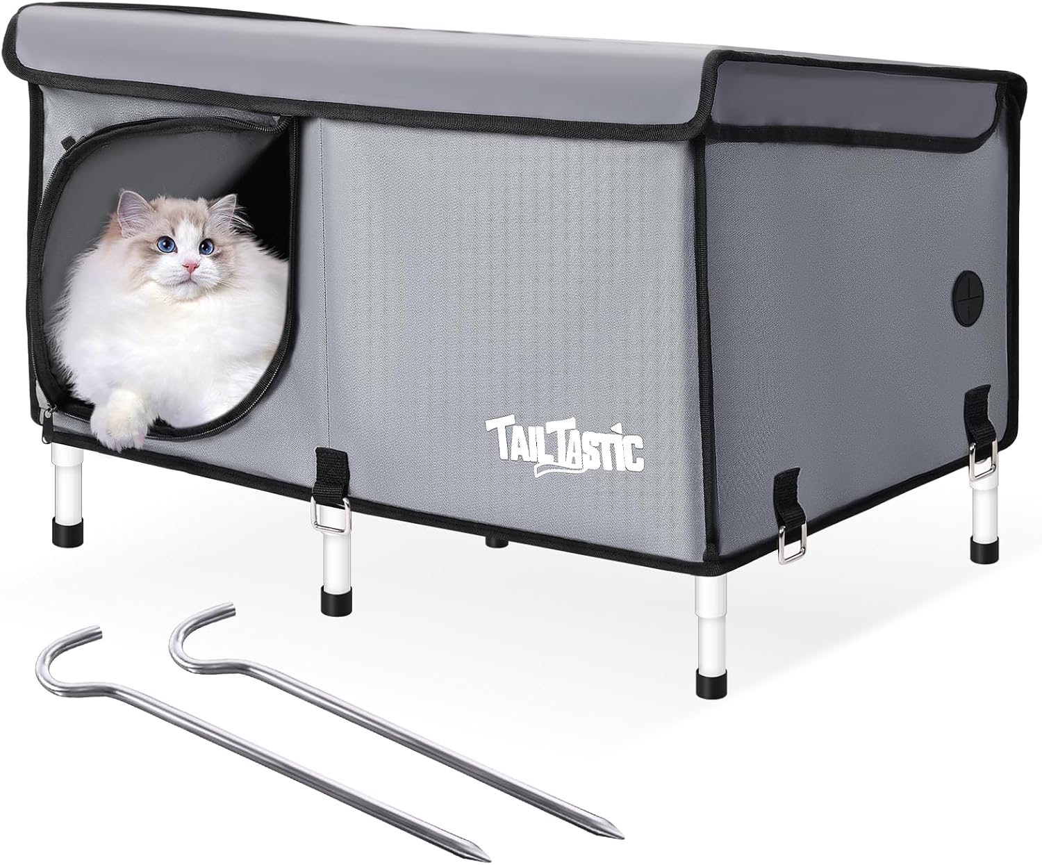Outdoor Cat House Elevated Insulated Waterproof Cat Bed for Winter