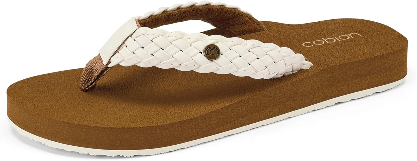 Cobian Women's Sandal Braided Bounce Flip Flop for Comfort