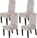 Velvet Dining Chair Covers Set of 4 - Soft Stretch Slipcovers
